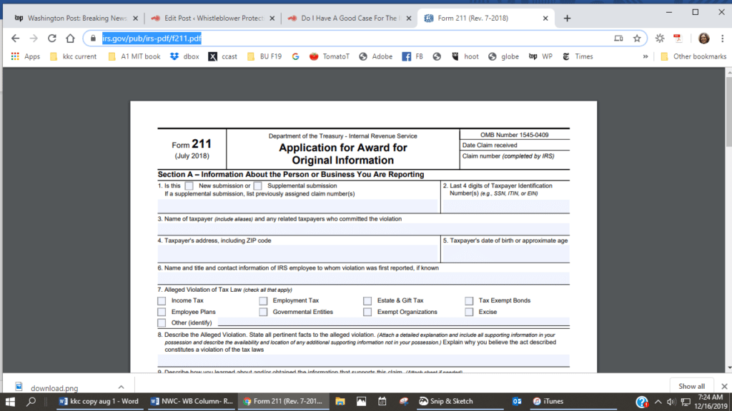 IRS Form 211