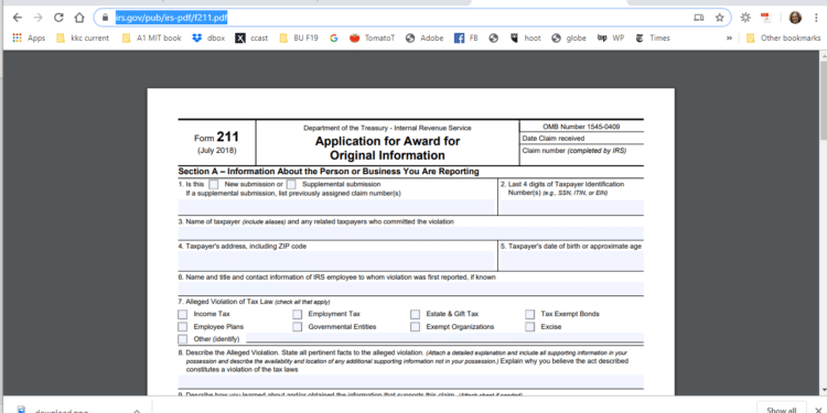 IRS Form 211