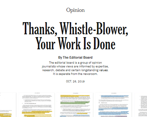 NY Times: All info IC whistleblower shared has been confirmed