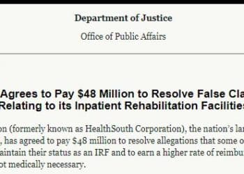Qui tam cases against once-notorious rehab hospital chain result in $48 million settlement, lots of spin.