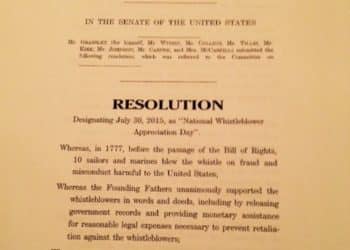 Senate Recognizes Whistleblower Appreciation Day