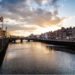 Photo of the River Liffey in Dublin, Ireland at sunset