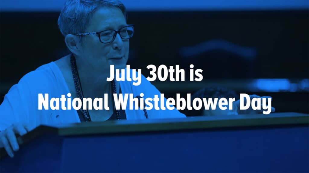National Whistleblower Day 2025 is on July 30 – Jane Turner at the Podium
