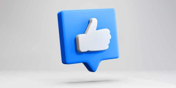 Animated graphic of a social media "like" button