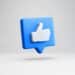 Animated graphic of a social media "like" button