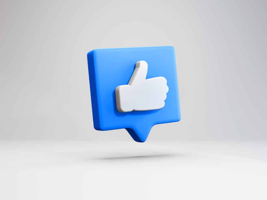 Animated graphic of a social media "like" button