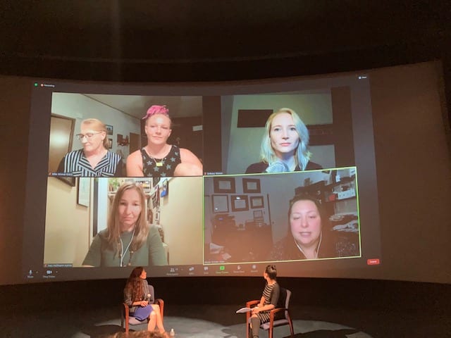 Photo of the post-screening discussion of "United States v. Reality Winner." Copyright: Ana Popovich, reporter at Whistleblower Network News.