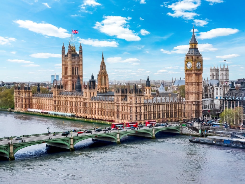 House of Lords and Big Ben in London, United Kingdom