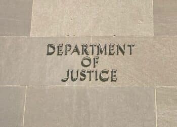 Photo of the exterior of the Department of Justice building in DC (Photo: Ana Popovich)