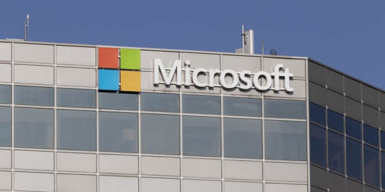 Photo of the exterior of a Microsoft office building