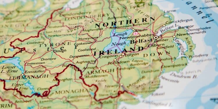 Colorful map of Northern Ireland
