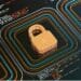 Graphic of a padlock representing cybersecurity