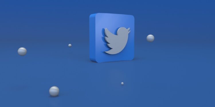 3d Twitter logo