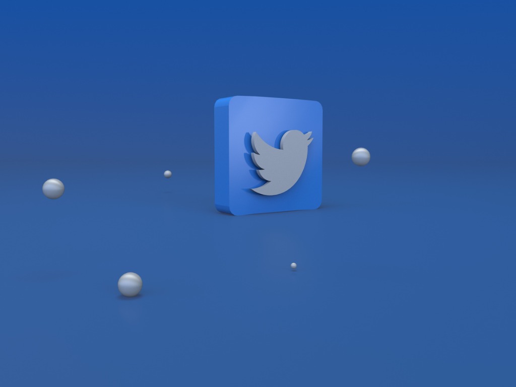3d Twitter logo