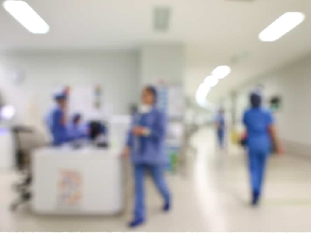Blurry photo of nurses in a hospital