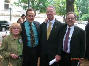 Corinne M. Kohn pictured with Michael Kohn, Sen. Chuck Grassley, and Stephen Kohn at Whistleblower Week in Washington 2007.