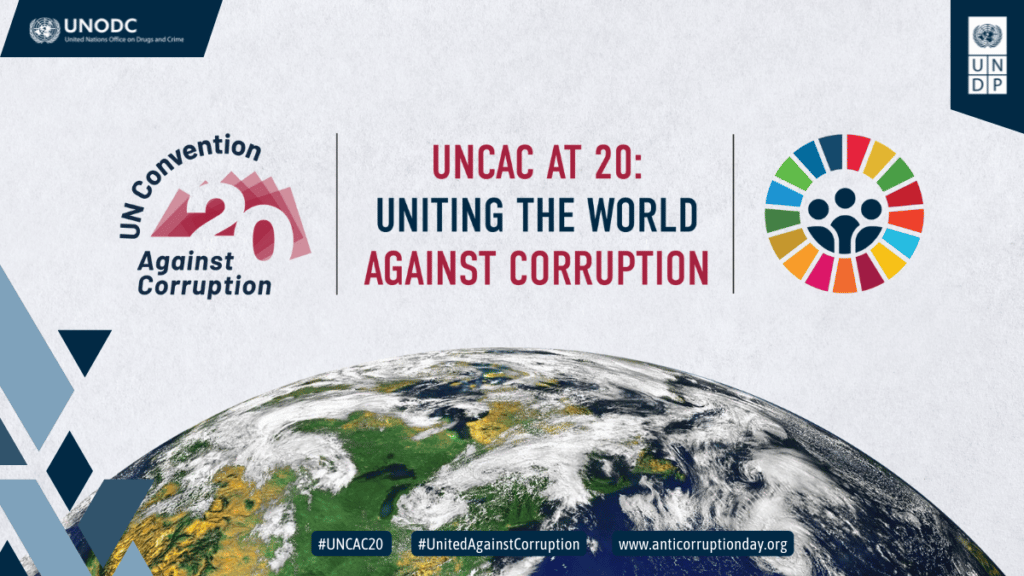 Banner for International Anti-Corruption Day courtesy of the UN