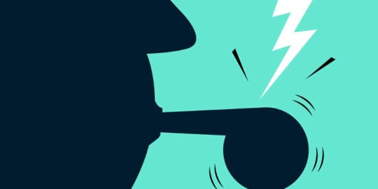 Graphic of a whistleblower