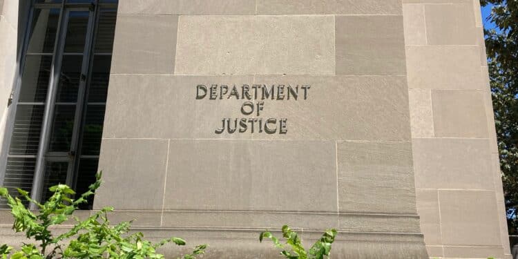 Photo of the outside of the U.S. Department of Justice