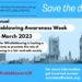 Flyer with information about the Whistleblowing Awareness Week by WhistleblowersUK