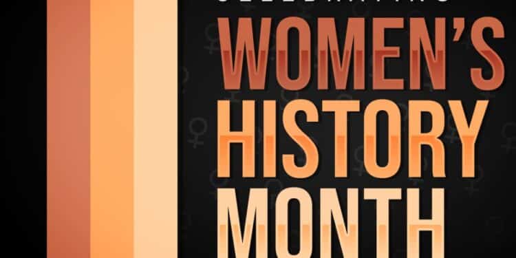 Image with the text "Women's History Month" in three colors.