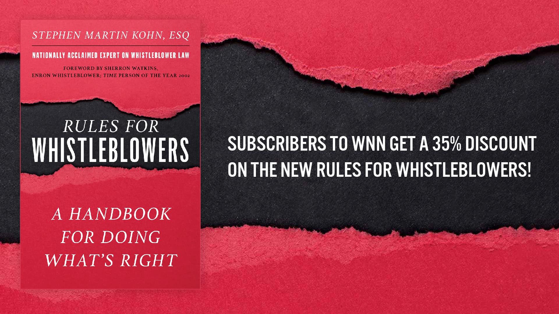 Get 35 Percent Off Rules for Whistleblowers When you Subscribe to Whistleblower Network News