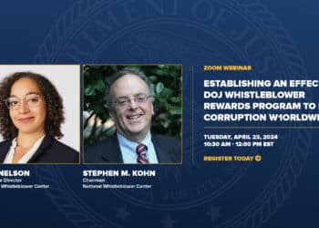 Webinar to Highlight New DOJ Whistleblower Program’s Global Anti-Corruption Potential