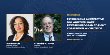 Webinar to Highlight New DOJ Whistleblower Program’s Global Anti-Corruption Potential